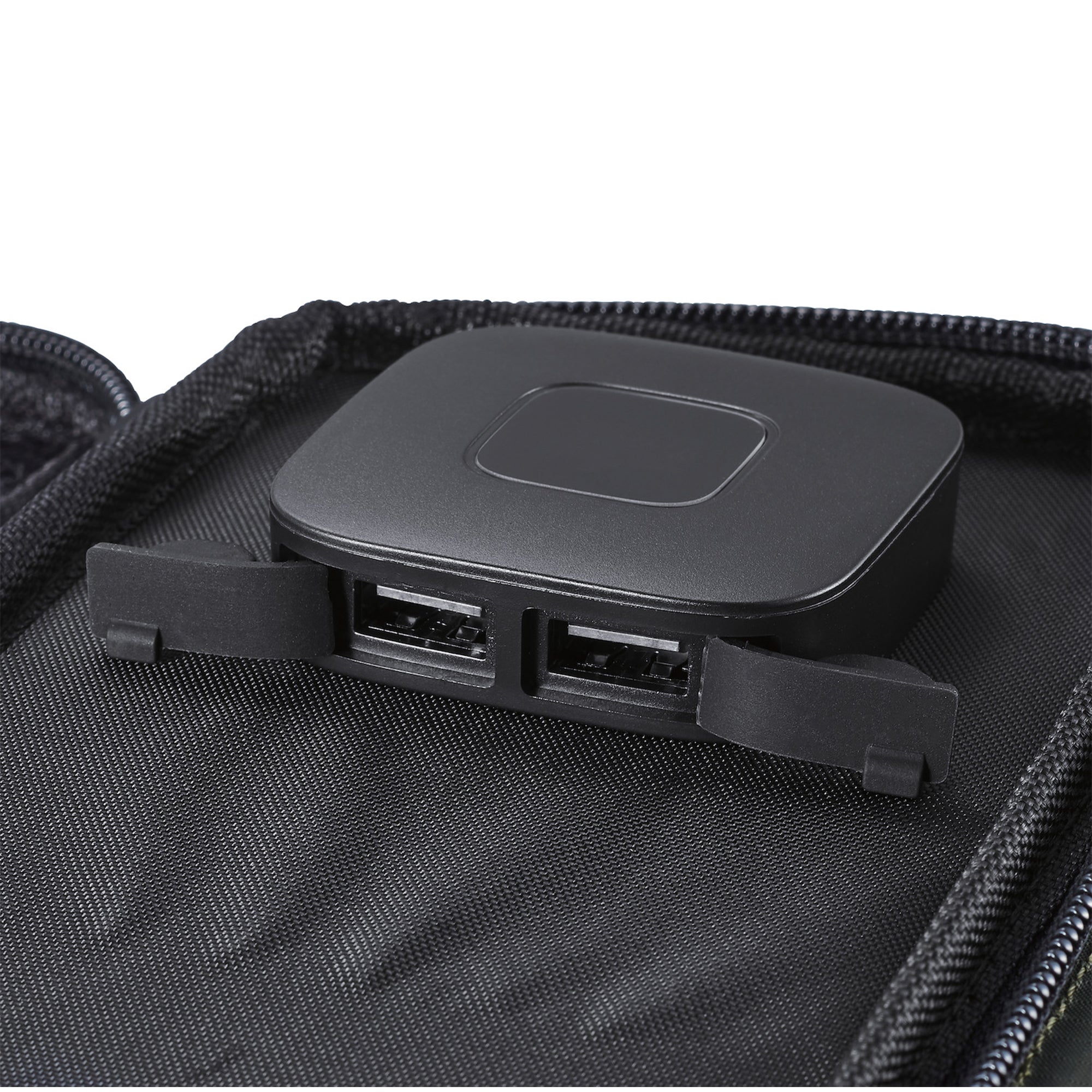 image of the nestout olive green 4 solar panel USB connector