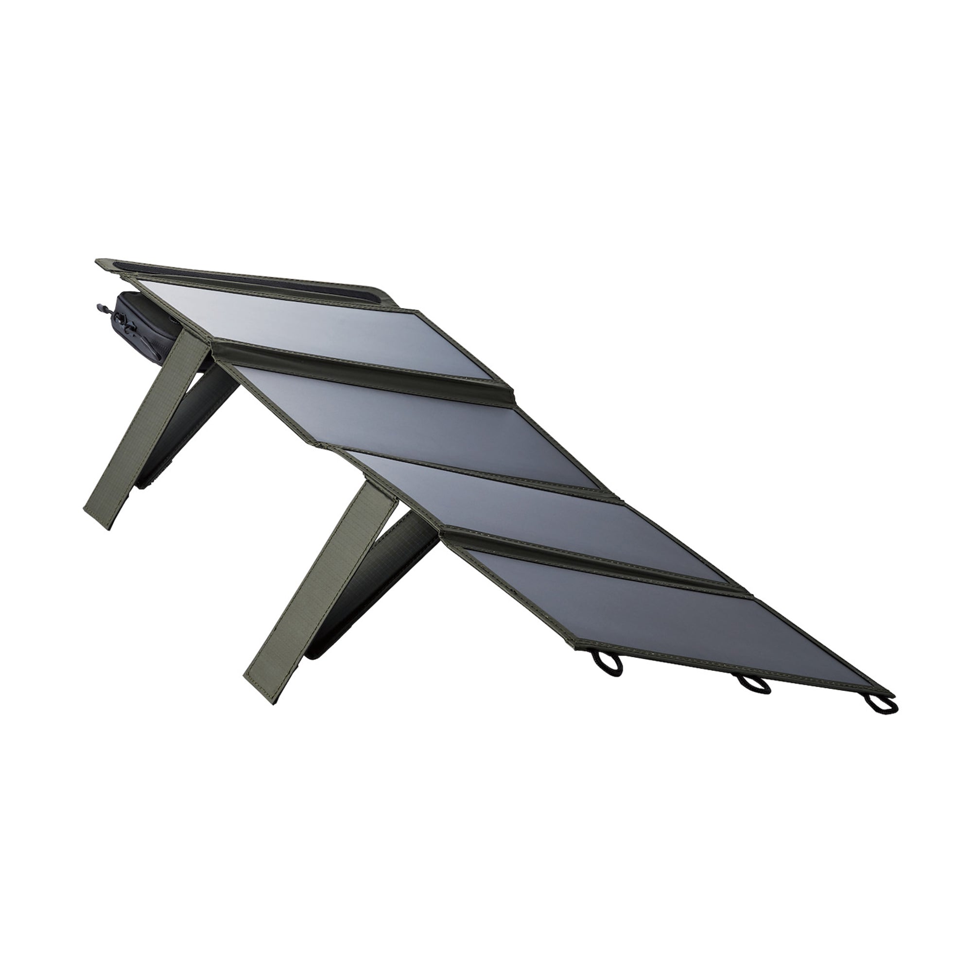 nestout olive green 4 solar panel on the wide-angle stand