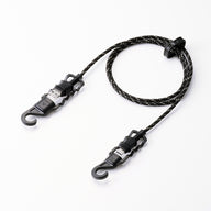 Black usb-a to usb-c charging cable with hanging hooks, waterproof cap covers, and cord clip 3 foot