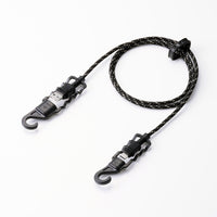 Black usb-a to usb-c charging cable with hanging hooks, waterproof cap covers, and cord clip 3 foot