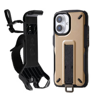 beige rugged bumper iphone 16 case and one snap stand mount | NESTOUT Phone Case