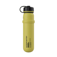 Mustard yellow 5000mAh cylinder battery pack with military-grade IP67 rating and rugged waterproof design