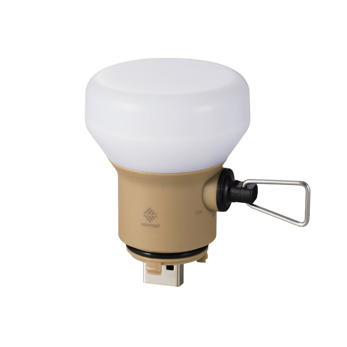Hero Image of nestout beige lamp without spacer attached which shows the usb