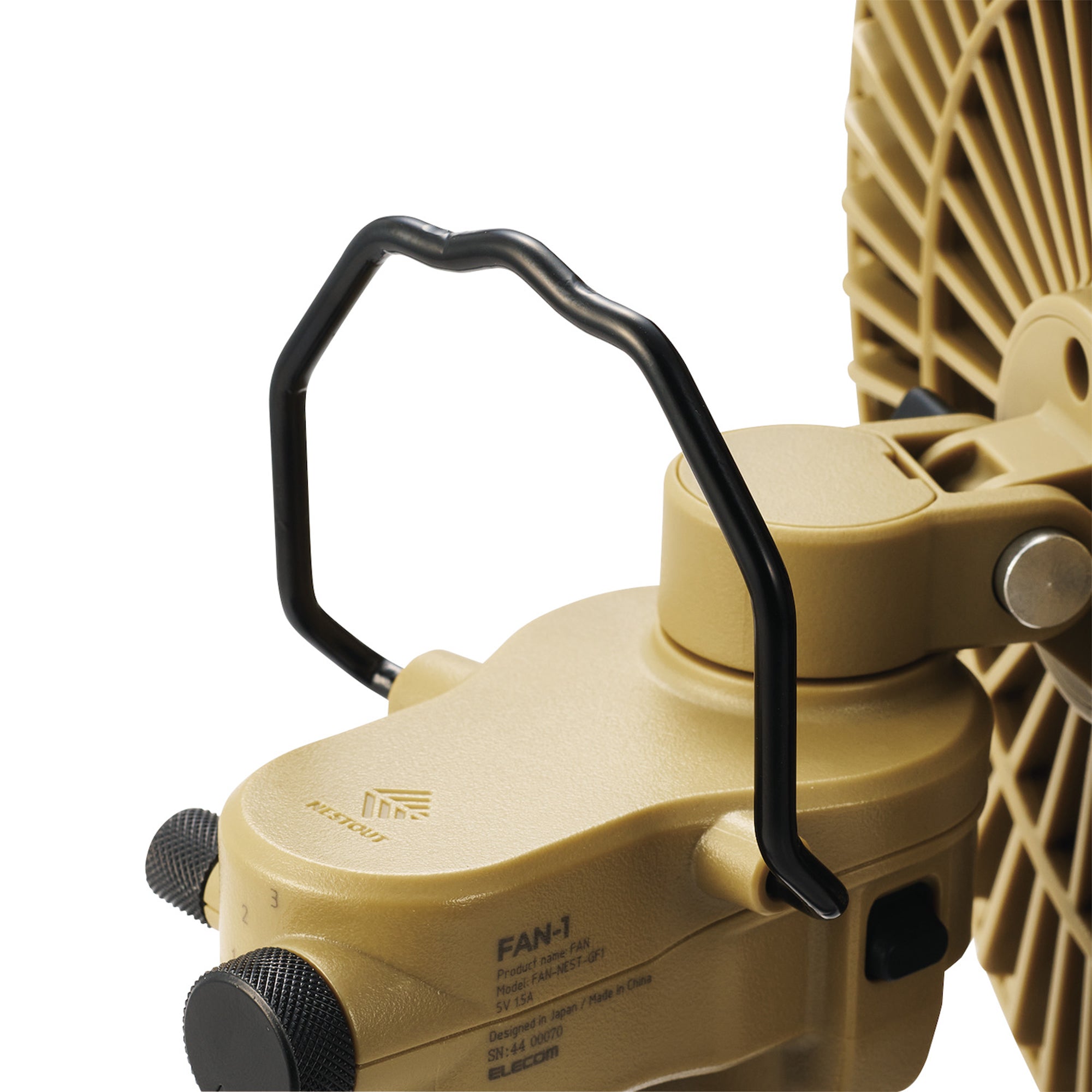 photo of the metal hanging hook on the nestout beige fan