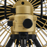 image of breeze knob of nestout beige fan with black tripod attached
