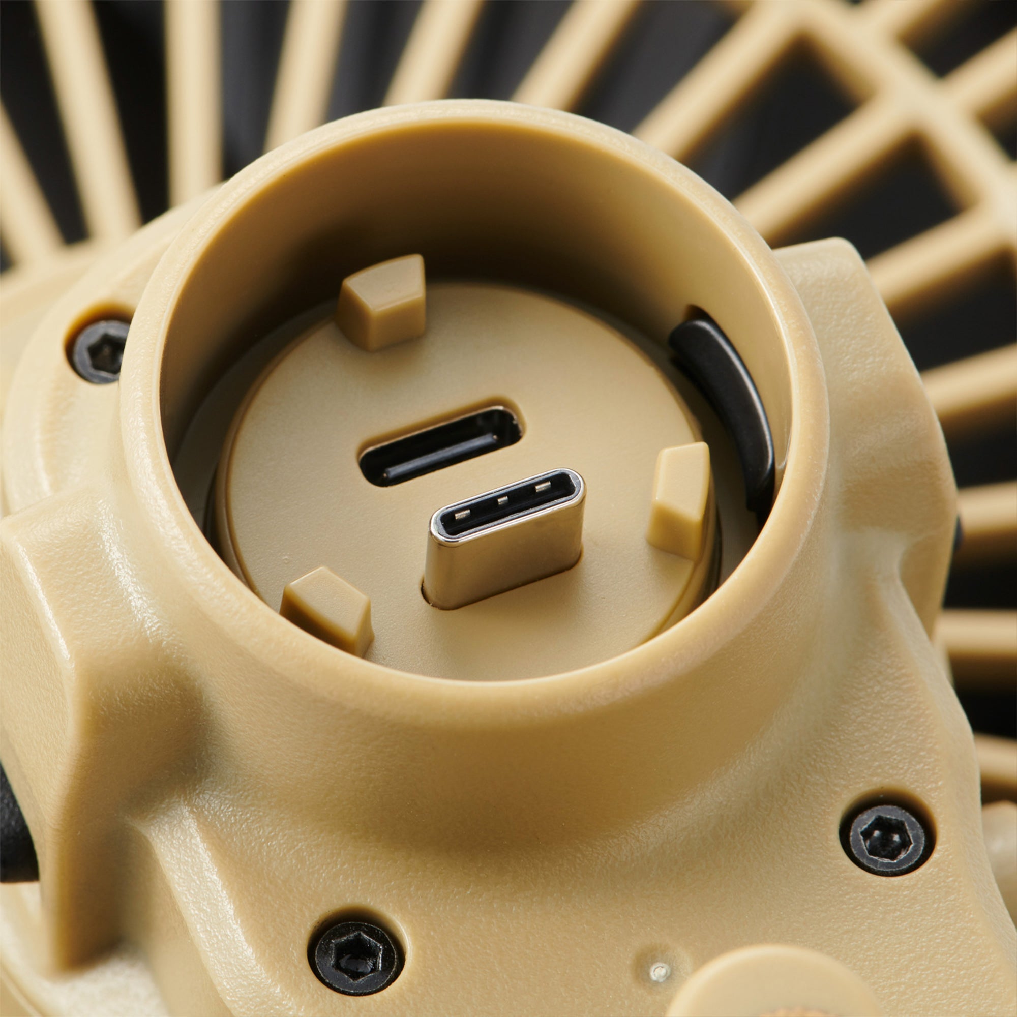 image of custom-fit for NESTOUT 5000mAh and 10000mAh batteries on the nestout beige fan