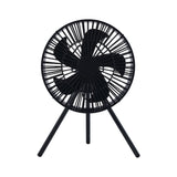 front hero shot of nestout black fan with black tripod attached