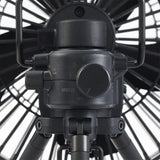 image of breeze knob of nestout black fan with black tripod attached
