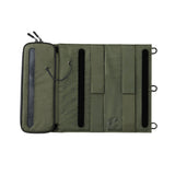 image of the backside of nestout olive green 2 solar panel unfolded open