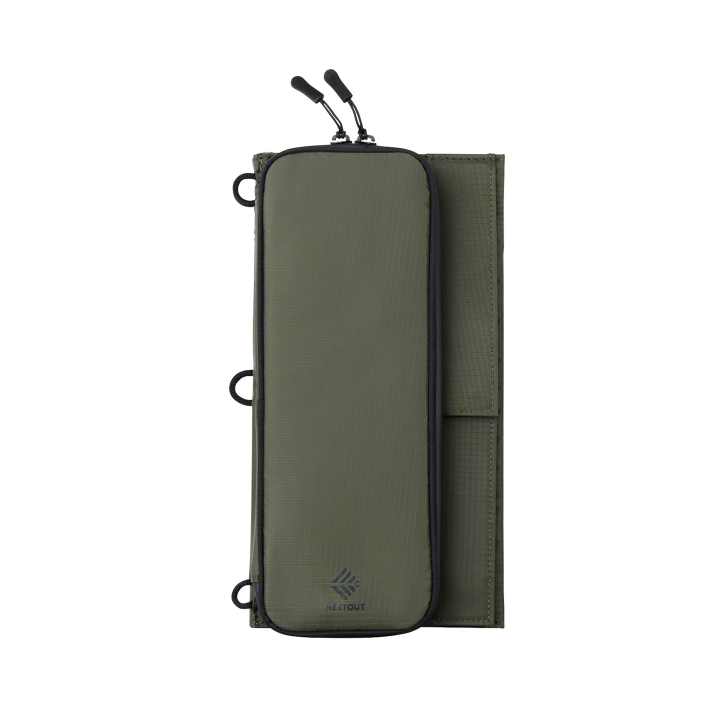 image of the nestout olive green 2 solar panel folded closed
