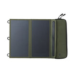 image of the nestout olive green 2 solar panel unfolded open