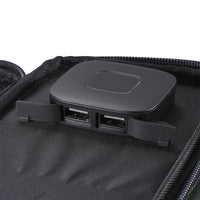 image of the nestout olive green 2 solar panel USB connector