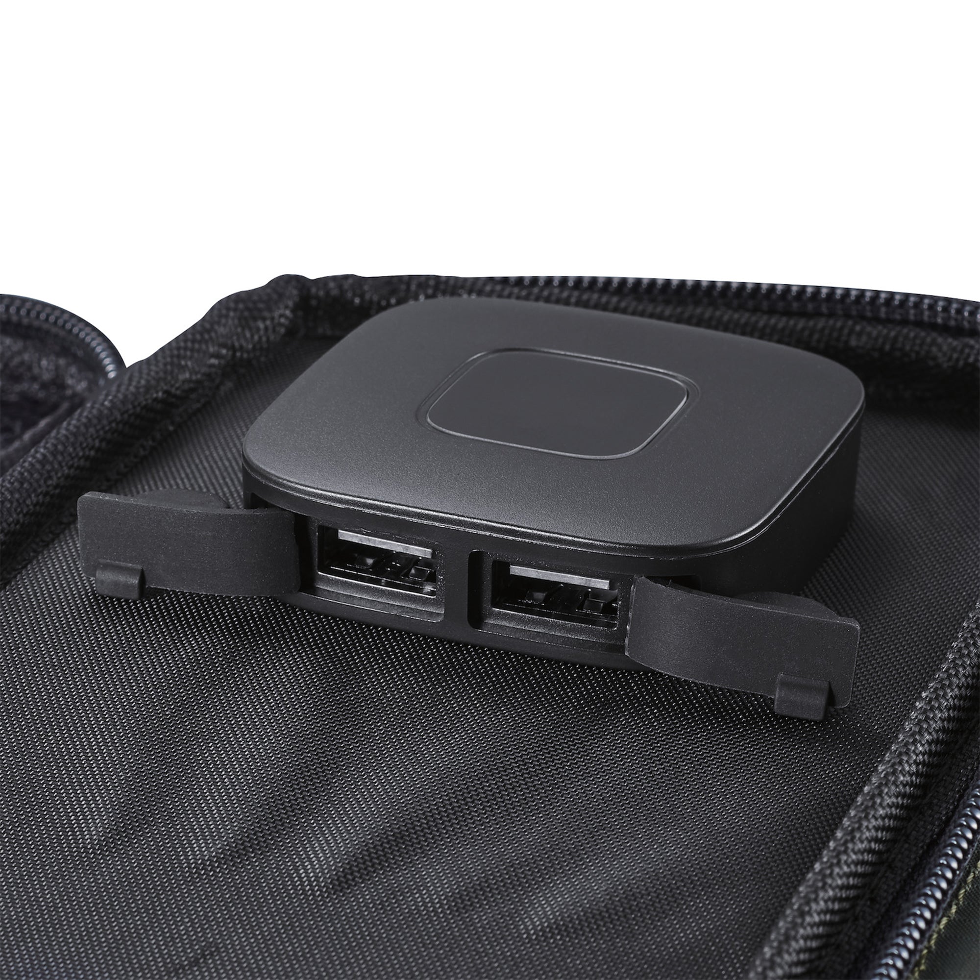image of the nestout olive green 2 solar panel USB connector