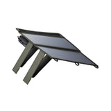image of the nestout olive green 2 solar panel on the wide-angle stand