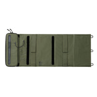 image of the backside of nestout olive green 4 solar panel unfolded open