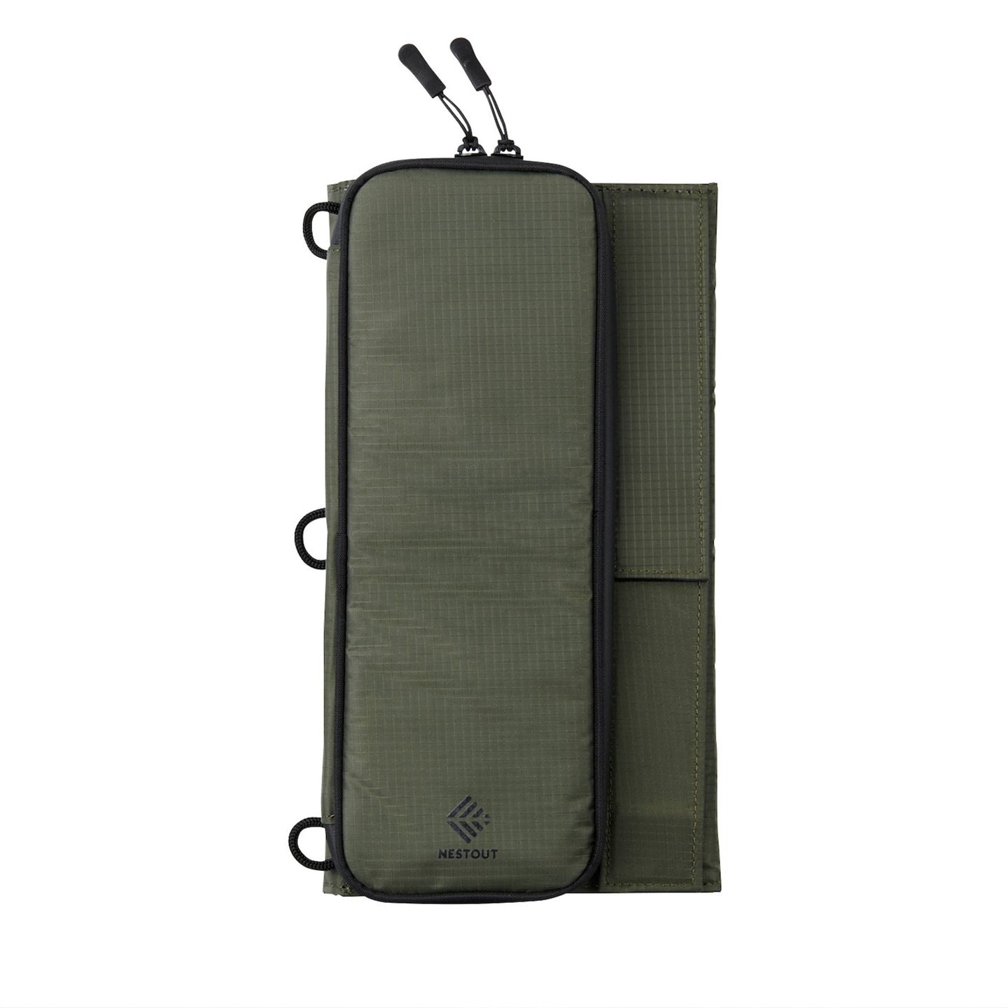 image of the nestout olive green 4 solar panel folded closed