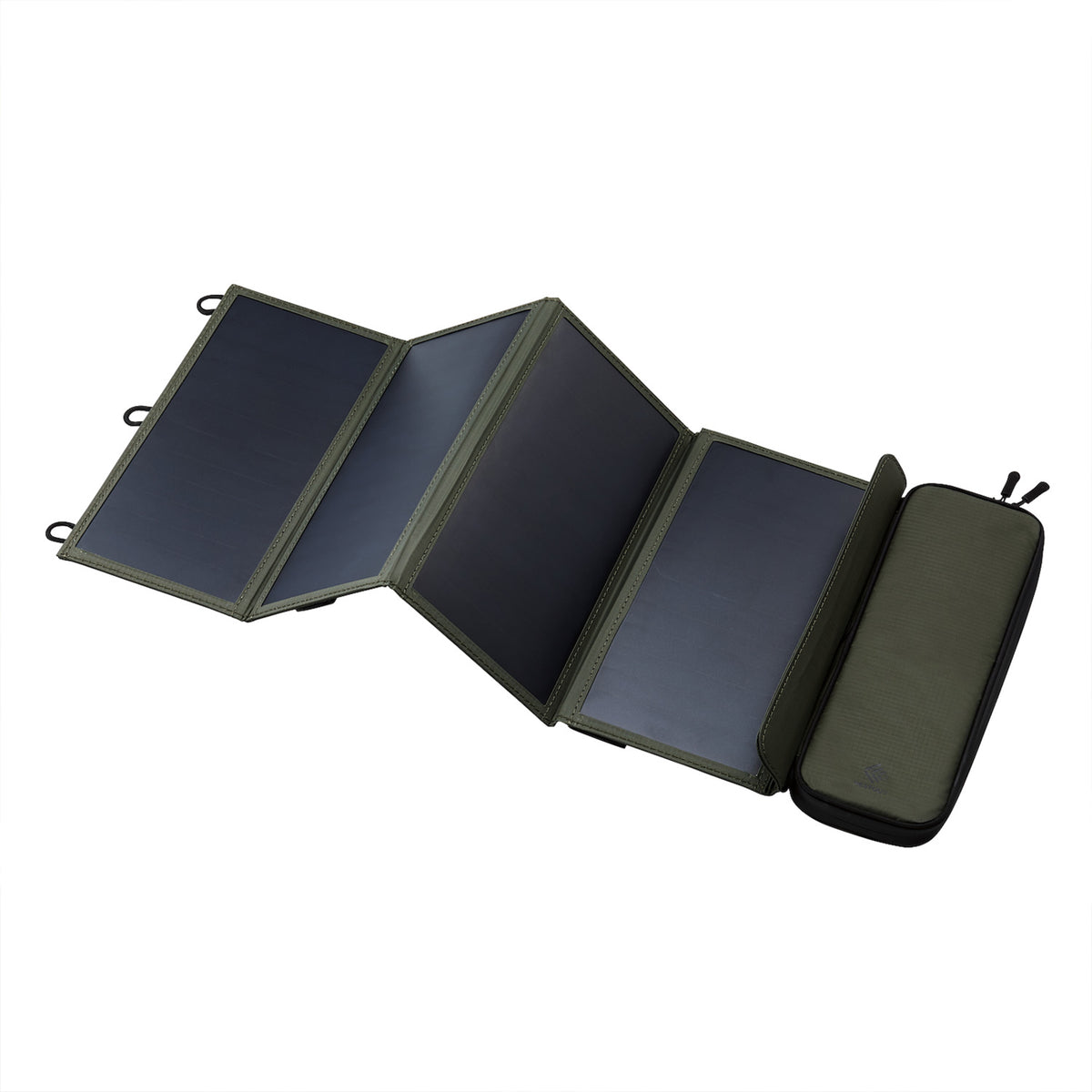 nestout olive green 4 solar panel unfolded angled
