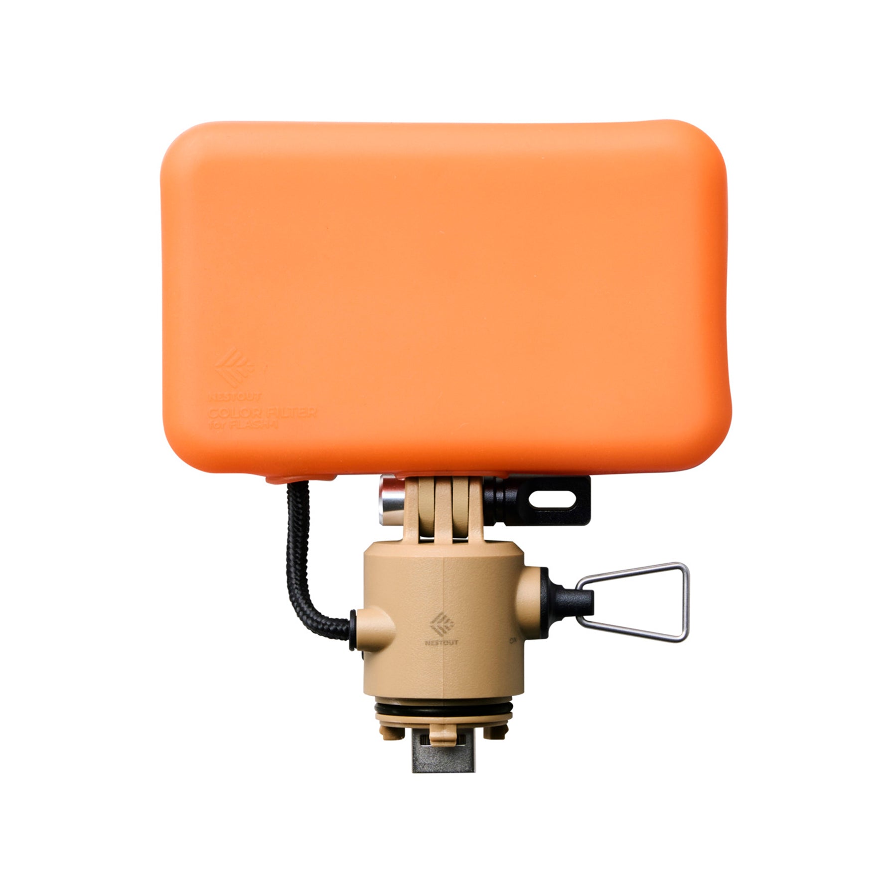 Flash-1 led light with orange filter attached
