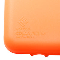 close up of orange flash-l filter
