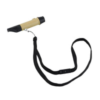 image of the nestout beige whistle light with the lanyard attached