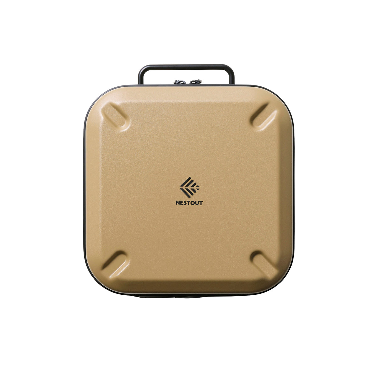 Beige storage case with nestout logo