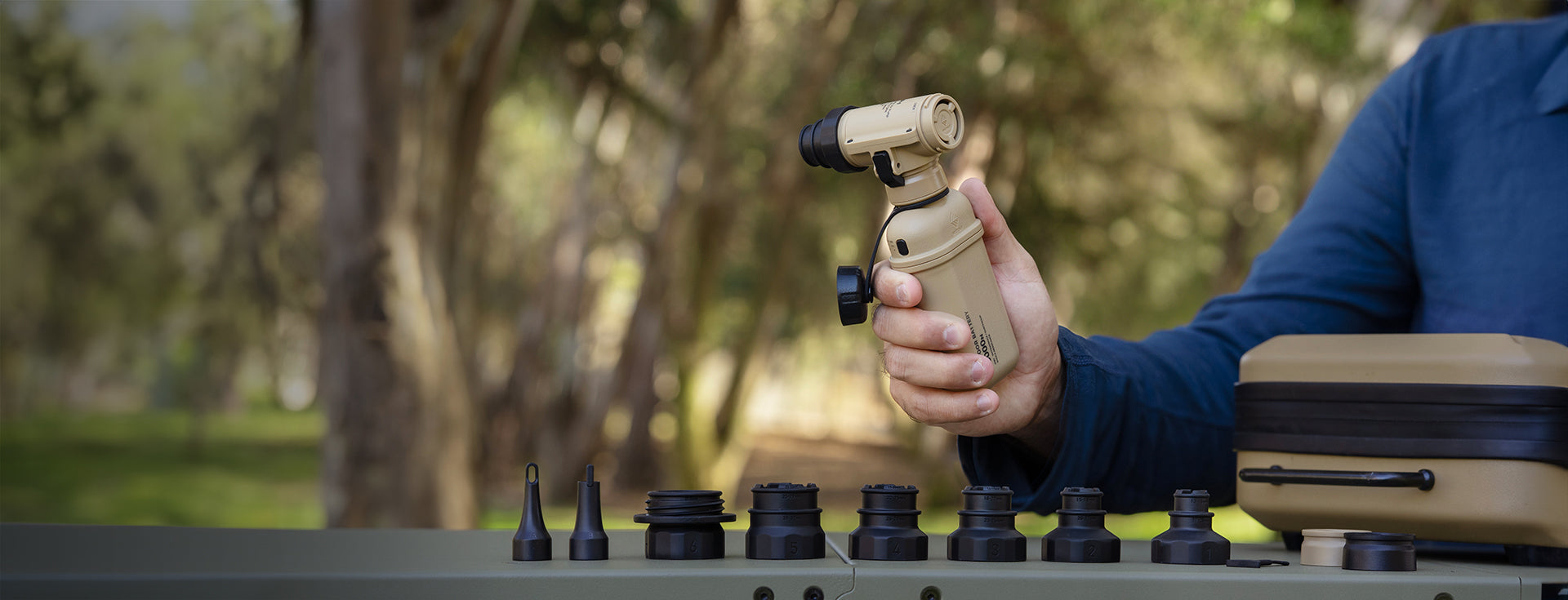 NESTOUT Air Pump attached to battery