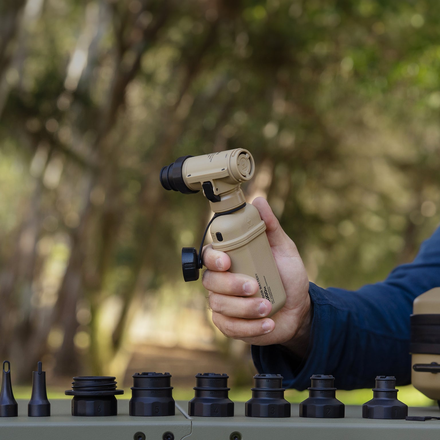 NESTOUT Air Pump attached to battery
