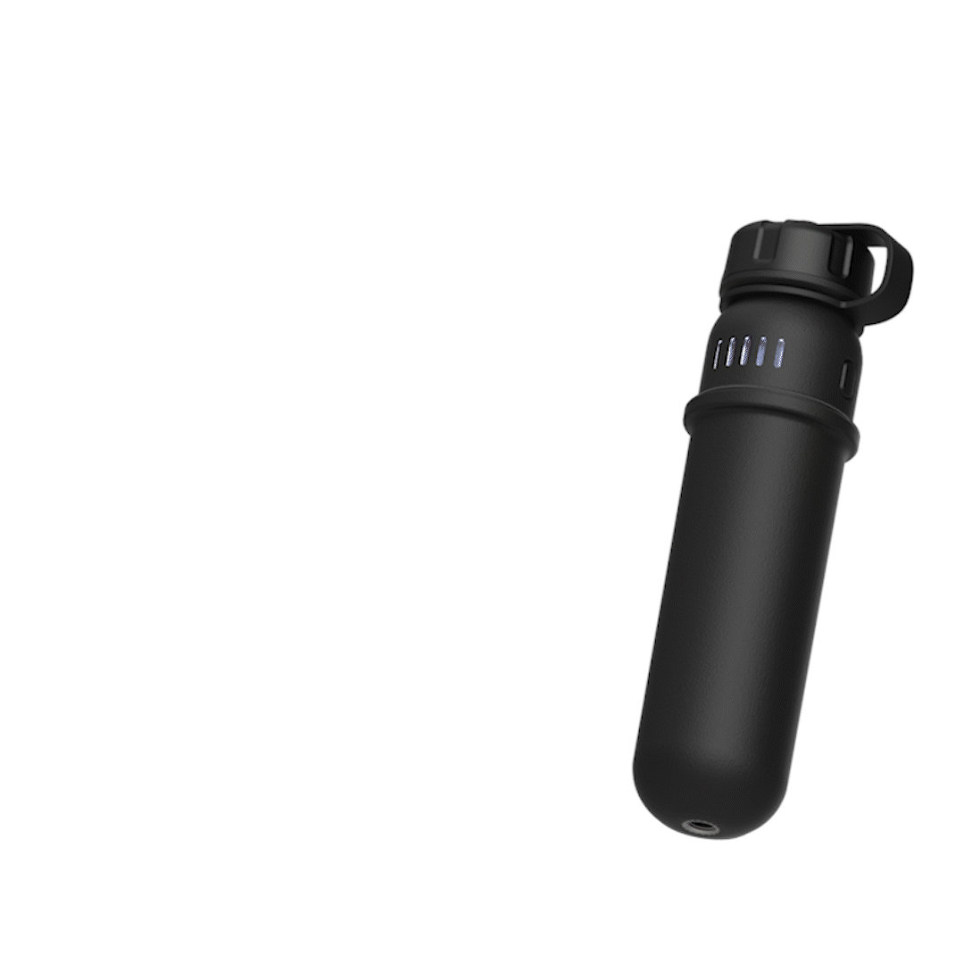 Text: Shock Absorption Cushion + Lithium Ion Battery | Gif showing the inside breakdown of NESTOUT black 5,000 Battery that makes it rugged and shockproof