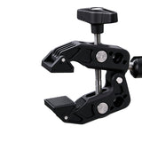 Close up of the black clamp with a white background