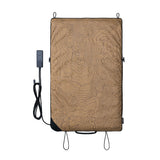 NESTOUT Electric Heater PAD-1 in Beige with a topographic contour pattern, shown with its black power cable and controller on a white background.