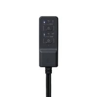 A black remote controller for the heating pad with a power button and indicator lights for Low, Mid, High, and BOOST settings, plus a timer button with lights for 60, 120, 240 minutes and SLEEP mode, shown on a plain white background.