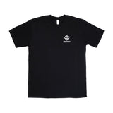 Black t-shirt with a white NESTOUT logo on a white background