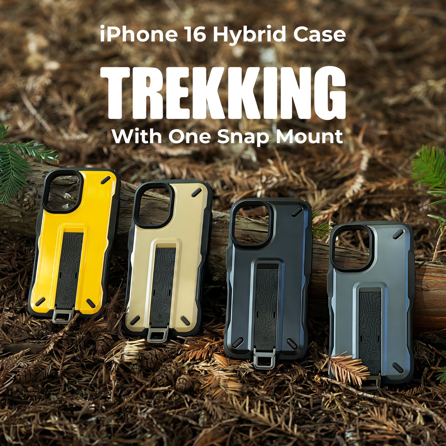 iPhone 16 Hybrid Case TREKKING With One Snap Mount | Shop NESTOUT Phone 16 Cases