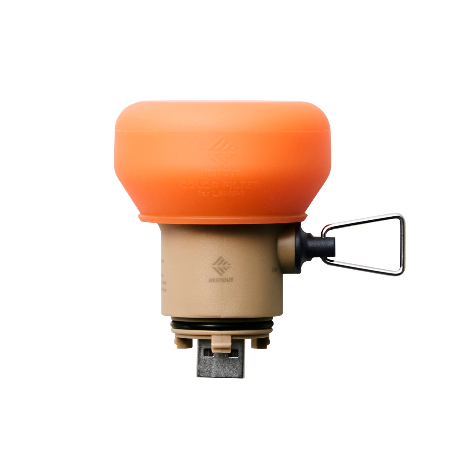 lamp-1 attachment with orange filter attached to it