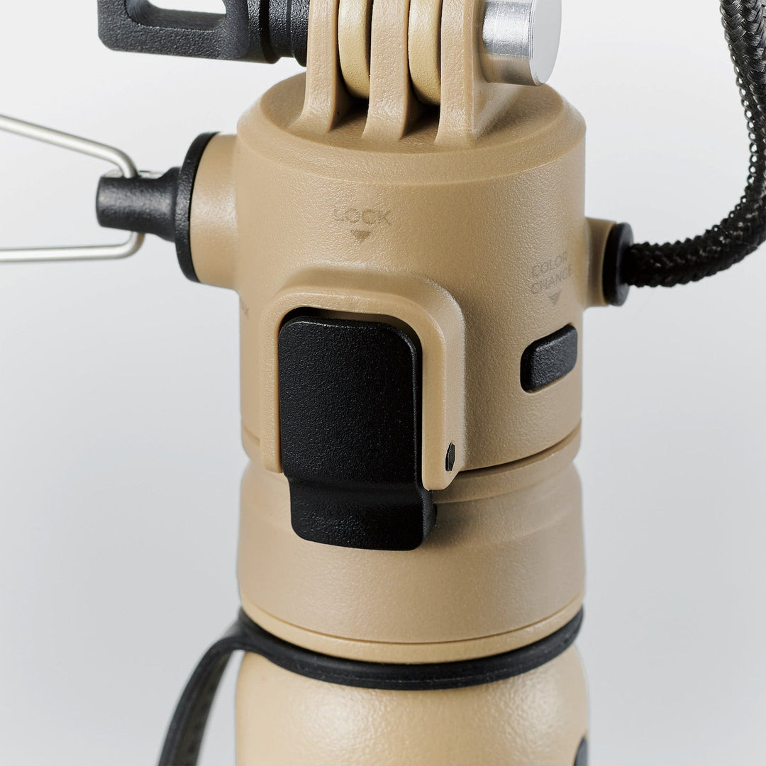 detail shot of beige flashlight accessory on white background | NESTOUT rugged camping gear