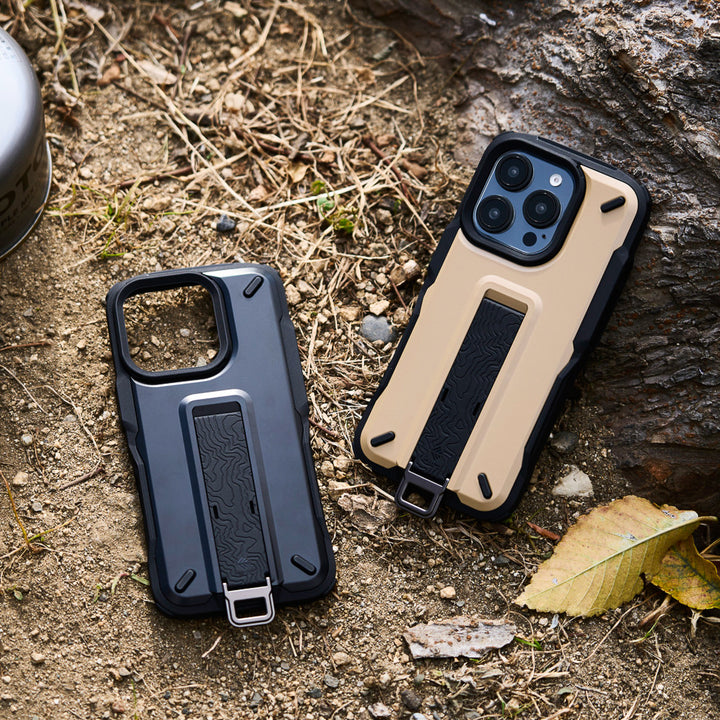 beige and black rugged trekking hybrid phone cases from NESTOUT 