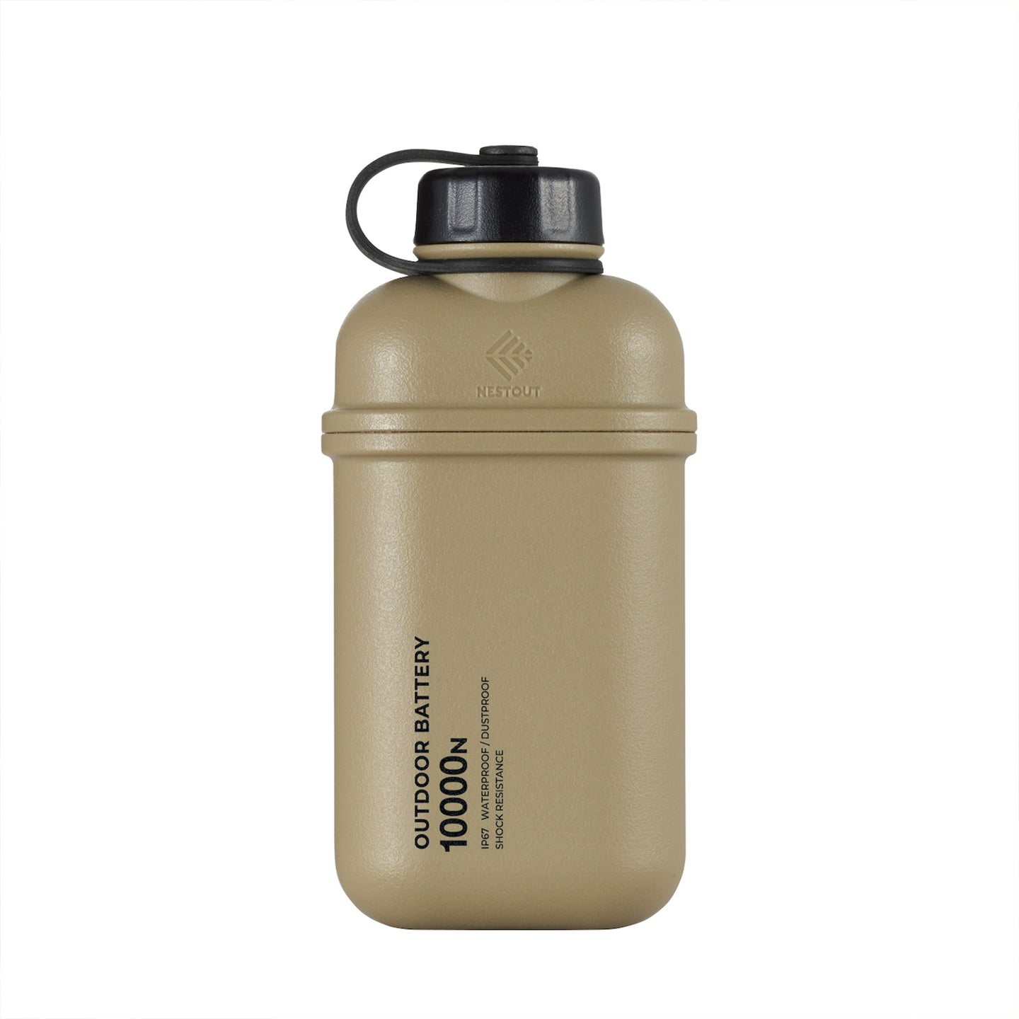 Beige colored 1000mAh battery pack with IP67 waterproof/dustproof rating and shock resistance