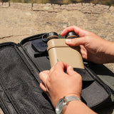 Beige NESTOUT 15000mAh battery pack stored in the NESTOUT solar panel