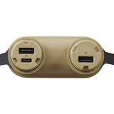NESTOUT 15000mAh power bank's three charging ports: 1 USB-A and 1 USB-C on the left and 1 USB-C on the right