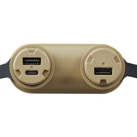 NESTOUT 15000mAh power bank's three charging ports: 1 USB-A and 1 USB-C on the left and 1 USB-C on the right