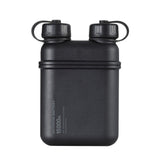 hero shot of nestout 15k black colored cylinder battery pack with military IP67 rating | stores up to 15000N of power | rugged waterproof design | compact size | versatile charging | to be used with NESTOUT solar panels, fans, lamps, and flashes